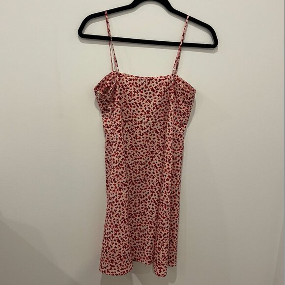Aqua Pink/Red Floral Summer Dress, Size XS - Picture 4 of 4